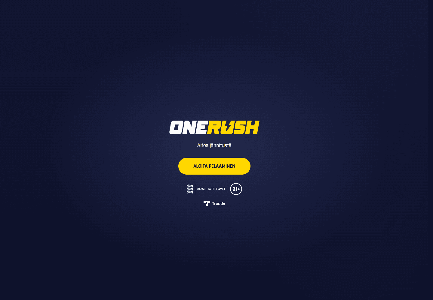 Onerush-sivuston käyttöliittymä tarkistushetkellä